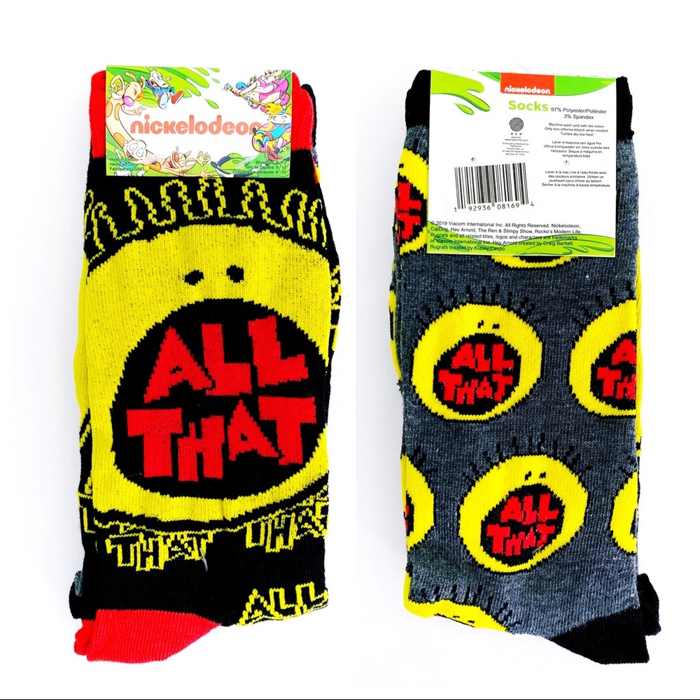Nickelodeon All That Crew Socks Retro 90s TV Mens Womens Fun Gift - Picture 1 of 7